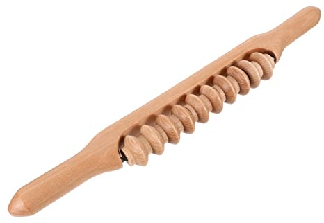Manueller Massagestab für Ganzkörpermassage und Yoga | Bauchmassagegerät, Holzwalze in Beige, für Füße und Haut, zur Lockerung bei Sportlern