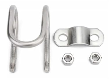 Pernos en u cuadrados del acero inoxidable 304, 1 juego de abrazaderas de acero inoxidable 304 con doble perno en forma de U for tubería de agua(M8x25x57)