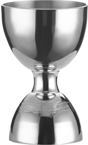Lipfer Jigger Dosatore per Cocktail, Misurino Doppio con Misurazioni Interne, Jigger Bar Liquori, Alcol, Jigger Campana per Barman, Jigger in Acciaio Inossidabile