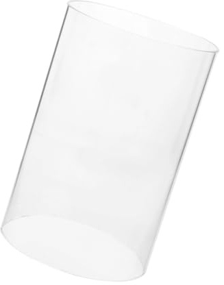 JUMPLAWN Abat-jour en verre transparent pour bougeoir, bougeoir, en tube de verre, coupe-vent, cylindrique, pour maison, fêtes et mariages, 15 x 10 cm