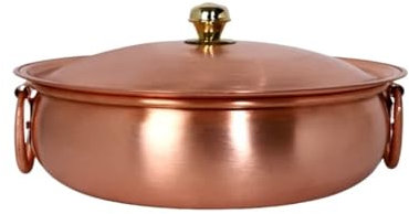 CCKUHN Olla Caliente de Cobre para cocinar, Olla para Sopa, Olla de Cobre Gruesa, Olla Caliente con Tapa, Utensilios de Cocina (Cobre, 28 cm)
