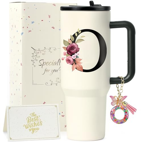 ZIOSINM A-Z Regalos Originales para Mujer, 1.2L Vaso Termico | Termo Cafe de Acero Inoxidable Doble Capa con Tapa y Pajita, Regalo Mujer Ideal para Cumpleaños, Navidad y San Valentín