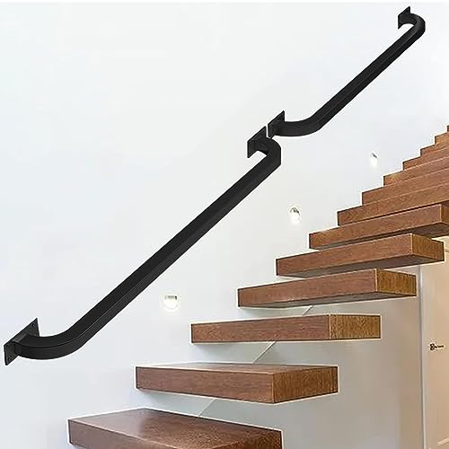 Juego de barandillas de hierro con revestimiento de zinc antideslizante para montaje en pared, barras de seguridad para uso en interiores en villas, soportes de metal, tamaño: 100 cm