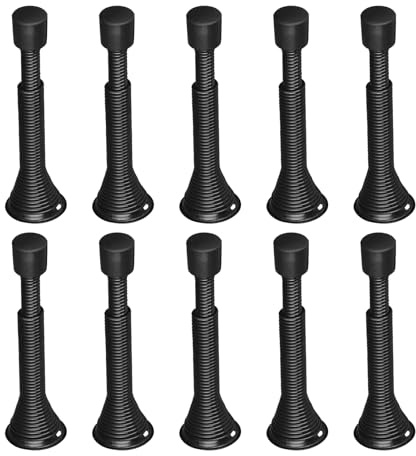 Topes de puerta con resorte | Resorte flexible y resistente para puerta atornillado | 10 piezas de parachoques de montaje bajo para bisagra de pared, puerta de piso, cuña, seguridad, dormitorio, hogar