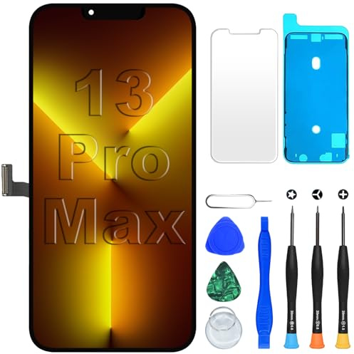 DIGI4U Écran pour iPhone 13 Pro Max LCD, 6,7 Pouces FHD True Tone Display Face ID Écran Tactile 3D de Remplacement pour iPhone 13 Pro Max avec kit de réparation
