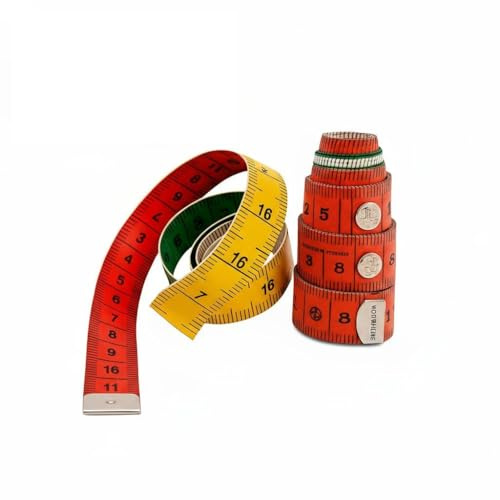 Dual Sided Soft Tape Measure 2-Pack, 150cm/60 Inch Body Measuring Tape for Sewing & Fabric, Flexible Tailor's Tape Measure with Button for Waist & Clothes Measurements