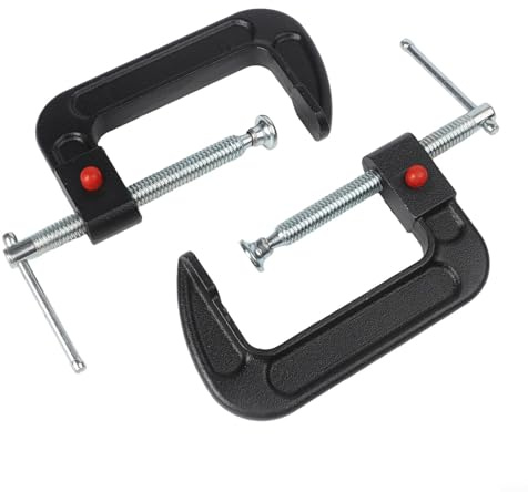 4 Inch Quick Release C-Clamp with Malleable Cast-Iron Frame and Steel Sliding T-Bar for Woodworking, Welding, and DIY Projects in Tight Spaces(2PCS)