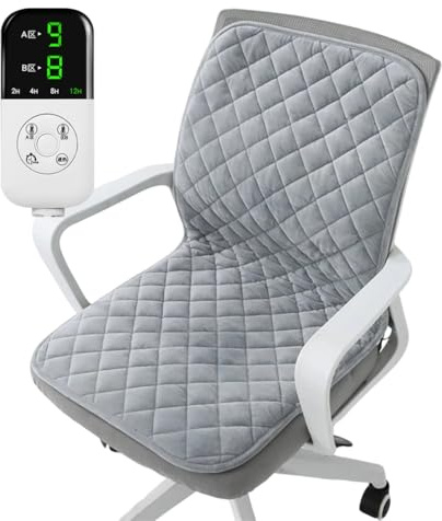 IFIKK 45x90cm Cuscino elettrico riscaldato Sedia da ufficio Tappetino riscaldante Smart Timer Cuscino riscaldante invernale Cuscino per schienale integrato