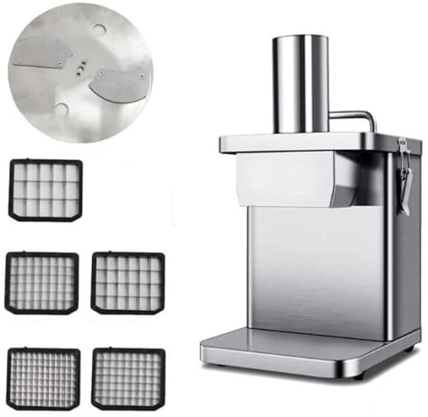 Electric Vegetable Choppers Cheese Grater Vegetable Cutter Stainless Steel Spiral Cutter Electric Vegetable Shredder Machine, Commercial Vegetable Dicing Machine, 2 in 1 Electric Vegetable D