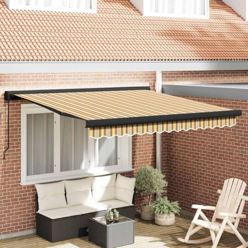 Toldo para balcón, persiana lateral, toldo lateral, toldo retráctil, multicolor, 300 x 250 cm, tela y metal para cafetería exterior, porche, fácil montaje