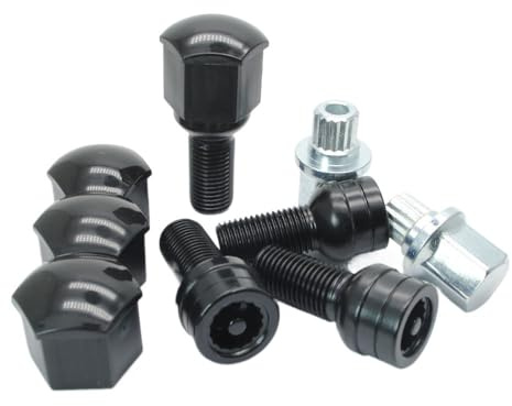 Bulloni per Ruote Auto compatibili con VW per Golf 6 per LAVIDA per Tiguan per CC per Passat per Polo per Beetle per Jetta M14x1,50mm 1,5 Bulloni per Dadi antifurto per Ruote (antifurto per Ruote)