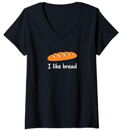 Mujer Me Gusta el Pan. Humor Divertido de Comida de Pan Camiseta Cuello V