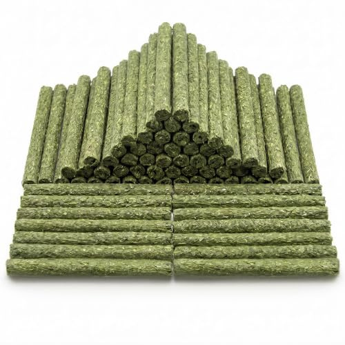 30Pcs Rabbit Chew Toys, 100% Pure Timothy Hay Chew Sticks for Breakers and Rabbit Treats, Small Rodents Chew Sticks for Chinchilla Guinea Pigs