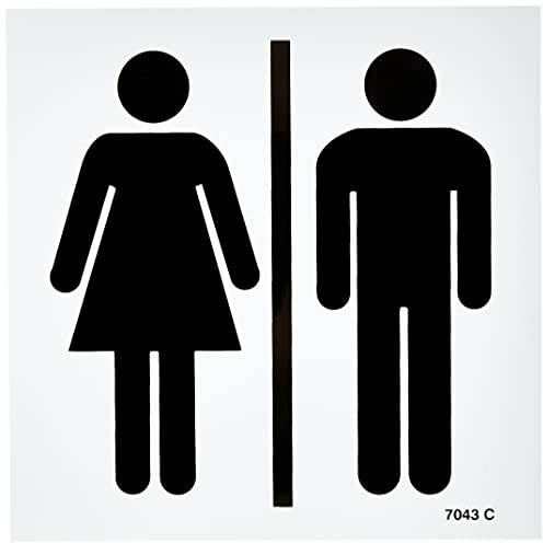 Caledonia Signs 17043C Unisex Toilet Symbol Sign, Rigid Plastic, 150 mm x 150 mm