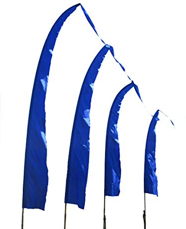 Balifahne 3 m Royalblau Mit Stange | Umbul Gartenfahne Original Flagge | Yoga Fahne| Boho Dekofahne | Hochzeitsdeko & Event-Banner | Windfahne | Geschenk für Gartenfreunde