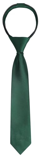 Alizeal Cravate skinny pré-nouée de couleur unie avec fermeture éclair de 6 cm pour garçon, taille unique