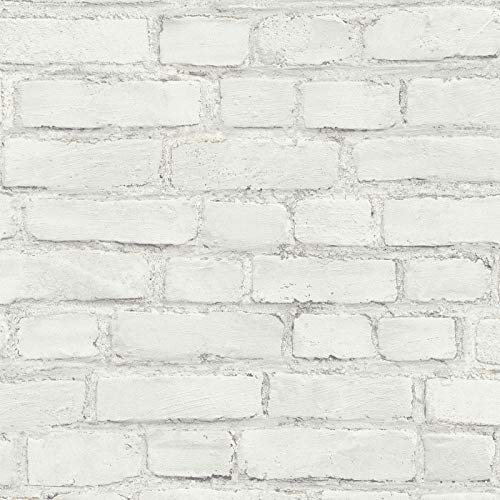 Steinoptik Tapete weiß | Steinmauer Vliestapete modern ideal für Schlafzimmer und Flur | Weiße Vlies Steintapete in Mauer Optik mit Vinyl ° Rolle (10,05 x 0,53 m) = 5,33 m²