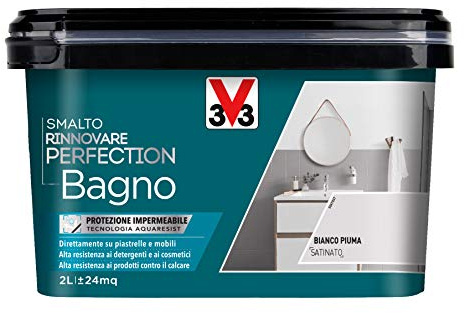 V33 Smalto Rinnovare Perfection Bagno Bianco Piuma Satinato 2L