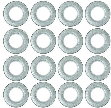 PAKEY Ojales de Cortina con Ojales de plástico de diámetro Interior de 1,65 Pulgadas para Ventanas de Ducha, armarios, Puertas, cortinillas, Color Verde Claro, 16 Unidades