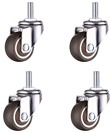 Gibsob 4 Stück Schwenkrollen Ohne Bremse, Lenkrollen für Möbel, Transportrollen, Strandkorbrollen für Tisch, Einkaufswagen, Pflanzenständer, Werkbank, Schuhschrank, Spielzeugkiste