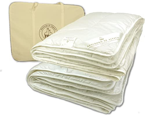 Abolengo de Alpaca Bio Alpaka Bettdecke, 4 Jahreszeiten, Füllung 100% Baby Alpaka (135x200cm): 2 Decken zum zusammenknüpfen 1x485g (Sommer) und 1x885g (ganzjahres) naturbelassen und biologisch