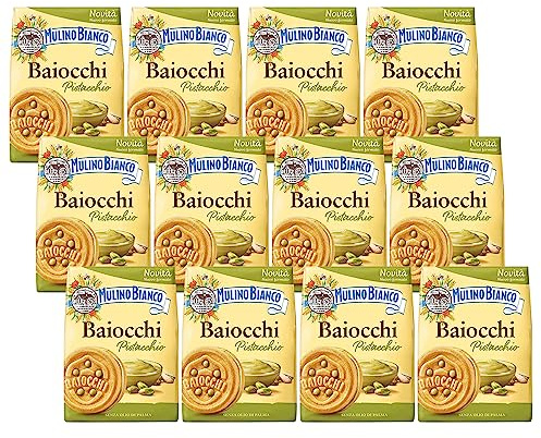 MULINO BIANCO Baiocchi - galletas rellenas de pistacho 240g (Pistacho, x12)