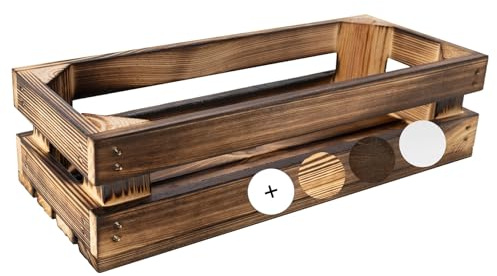 Creative Deco Weinkiste Holz Vintage Holzkiste | 34 x 14 x 9 cm | Geflammt