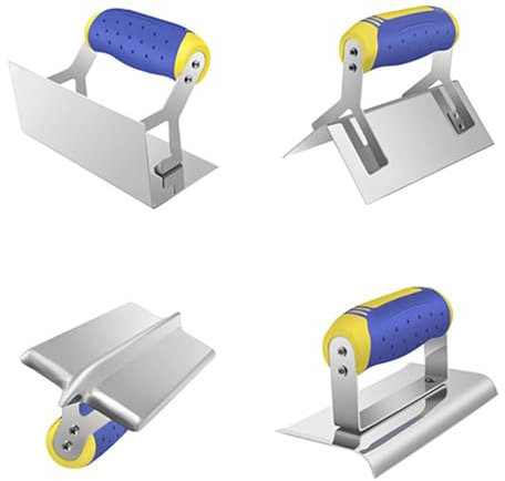 Stainless Steel Internal and External Corner Scraper, Stainless Steel Concrete Manual Edging Machine, Wall Corner Repair Right Angle Tool, Angle Puller (Yin Angle+Yang Angle+Bend Angle+Sharp Angle)