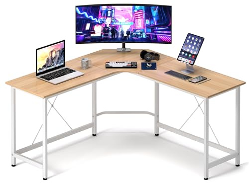 SogesHome Mesa de ordenador de esquina, escritorio de oficina en forma de L, mesa grande para juegos, mesa de esquina, mesa de oficina, estación de trabajo para casa y oficina