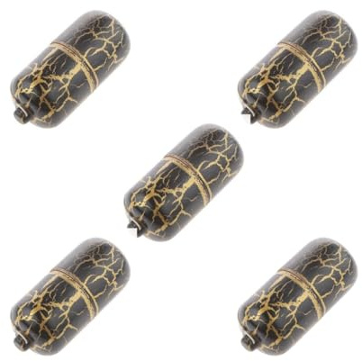 Mealoodiousmusea 5 Set japanische traditionelle Holzkapsel Pillen Kendama Bilboquet Spielzeug schwarz & gold