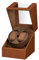 LINGFANSTORE Caja Giratoria Automática de Reloj, con Motor Mabuchi Silencioso, Funcionamiento con Batería o Fuente de Alimentación de Cuero PU (Marrón-135f)