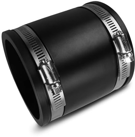 Flexible PVC Pipe Coupling with Rubber Hose Clamps for Flex Coupling 3 Inch Nominal Pipes Drain Repair, Dust Hose,Plumbing Connection,Cast Iron,Plastic Pipes Upgrade, PVC Condensate Pipe Coupler