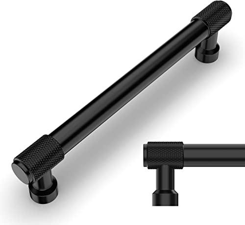 Amerdeco 10 Stück Möbelgriffe Schwarz,128mm Lochabstand, Aluminiumlegierung Schubladengriffe & Schrankgriffe für Küchenschränke & Kleiderschränke UK0070