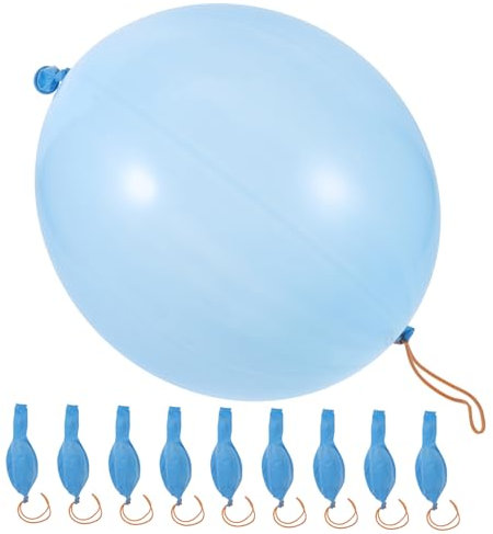 FELTECHELECTR Punch Balloons Party Punch Balloons for Boys and Girls Blue 10pcs No Printing Rubber Band Handle for Birthday Party Decorations