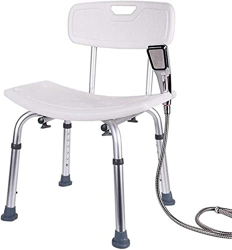 Sedie da Doccia economiche, per utenti più Grandi, Sedile da Bagno bariatrico, Anziani, con Schienale, Panca da Doccia Regolabile, Sgabello da Doccia, 51 * 31 cm, Bianco