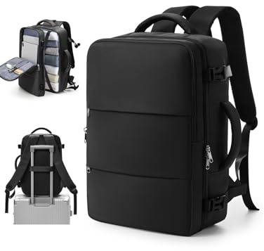 Kabinväskor för Ryanair 40x20x25 Handbagage Ryggsäck Väska Resa Ryggsäck Sätet Ryggsäck för Easyjet 45x36x20 Handbagage Kabinväska Casual Dagväska Laptop Ryggsäck med USB-port, I1-svart, Adatto a
