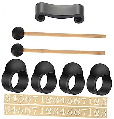 Zungentrommel Fingerlinge 9 Stück, Zubehör für Musikinstrumente | Silikon Fingerpick, Schwarz für Handpan für Kinder, Zubehör für Drums und Pan Drum Zubehör