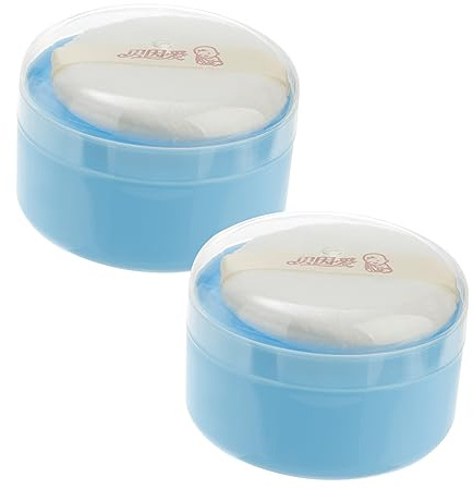 TOYANDONA 2st Puff Box För Babypuder Praktisk Förvaring Hudvårdspuder För Pojke Flicka Och Pojke Flicka Blå