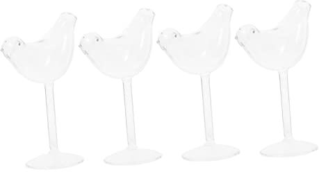 Alipis Bicchieri Da Cocktail e Vino in Vetro Trasparente a Forma Di Volatile Set Da 4 Pezzi Per Bar, Ristoranti e Casa