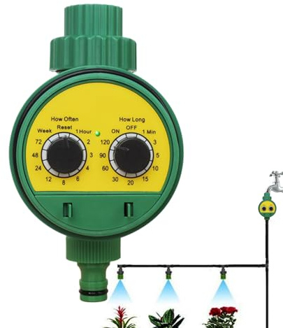 Minuterie D Arrosage Jardin - Dispositif de Programmation pour Irrigation Extérieure - Minuterie d'Arrosage Programmable à Double Bouton pour Jardin et Espaces Extérieurs