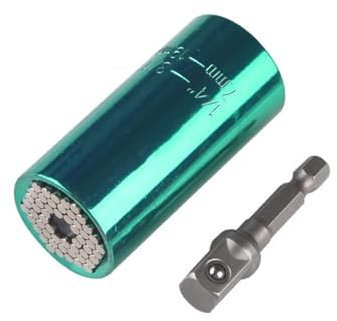 PGLVLZFGFN 7-19mm clé dynamométrique Universelle Ensemble de têtes clé Magique Prise en Main perceuse électrique Douille for cliquet clé Multi Outils for Main Prise de Courant(Verde)