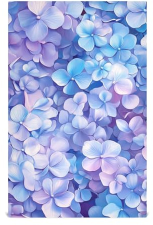 KLL Hortensias Beauty Terry Tea Towels (prop2) (prop3) - Summer Flowers - Set of 4 - 28 x 18