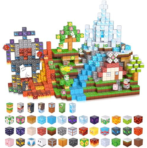 ACELIFE 200PCS Magnetic Blocks, Magnetic Tiles Building Blocks for Kids, Stacking Magnet Cubes STEM Sensory Construction Toys for Toddlers Boys Girls Ages 3 4 5 6 7 8-12 Birthday Gifts