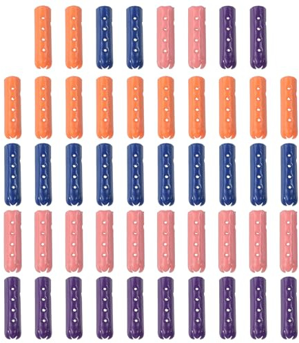 PATIKIL 48 st skosnöre spetsar, legering 23 mm öppen mun aglets skor spetsband ändspets keps ersättning för gör-det-själv kläder strängar, ljus orange/ljusrosa/blå/lila