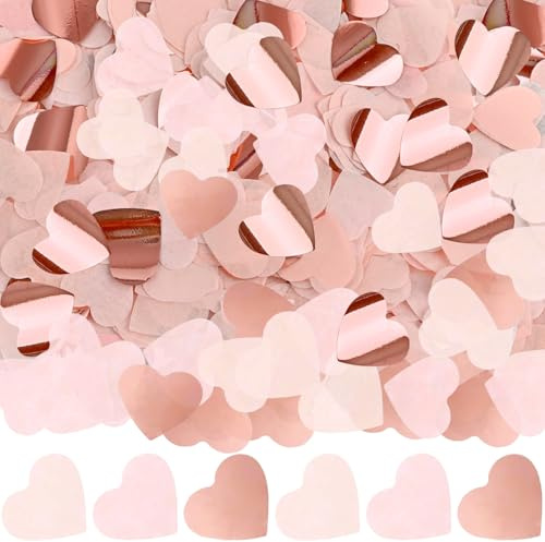 6000 Stycken Konfetti, 50 g Rosa Papperskonfetti för Bröllop, Alla Hjärtans Dag, Födelsedag, Jubileum