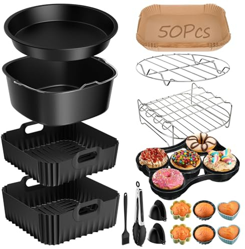 Varmluftsfritös tillbehör för COSORI Turbo Tower Pro Smart 10,8 l Double Stack Airfryer, 17 delar med BPA-fri COSORI Turboblaze tillbehör Turbo Tower 6,5 L/4,3 L Air Fryer bakpapper