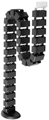 cyclingcolors Passacavo verticale flessibile nero da 1260 mm per mobili e tavoli da ufficio