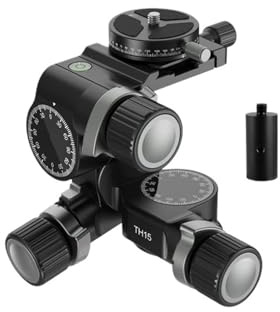 camear accessorise, 3 Way Geared Tripod Head With 360° Panoramic Arca QR Plate, Millimeter Micro Adjustment, Aluminum Alloy 3 Axis Head,for parts