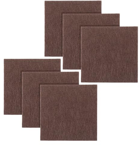6 PCS Furniture Pads Floor Protectors, 10 * 10 cm Felt Furniture Pads Brown | 3mm Thick, Square, Brown, Cuttable, Adhesive, for Hardwood Floors