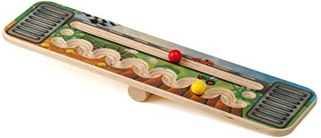 Erzi 46101 Balancierbrett Race aus Holz, Fördert Geschicklichkeit | Balance und Motorik, für Freizeit, Sport und Therapie